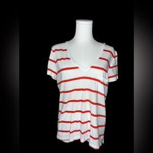 ~ Madewell Striped V-Neck Women's Top Size Medium